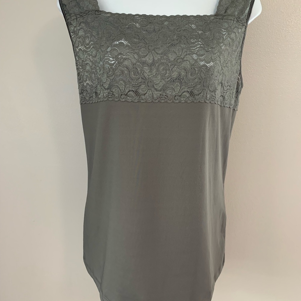 CJ Banks Lace Chemise Set in Cream and Gray - Picture 14 of 15